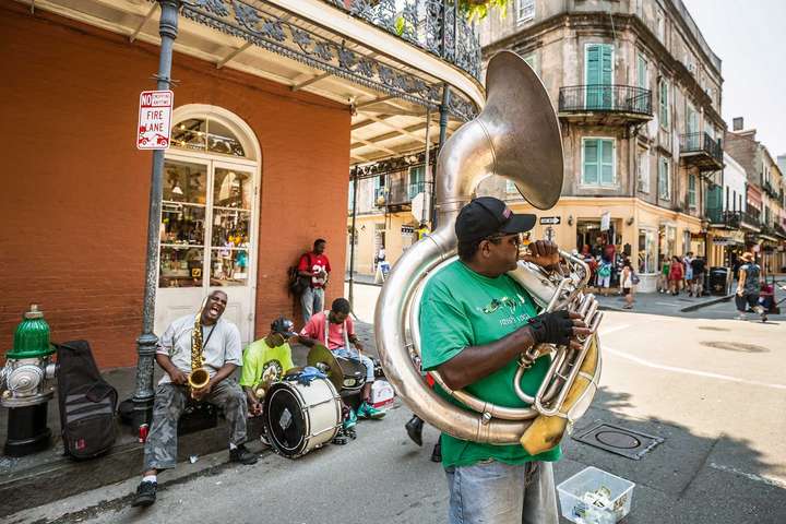 Jazz an jeder Ecke: das weltberühmte French Quarter in New Orleans.