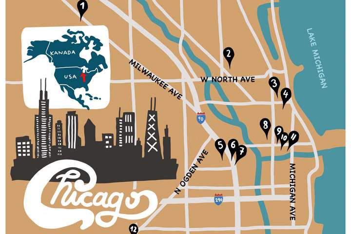 Karte Chicagos