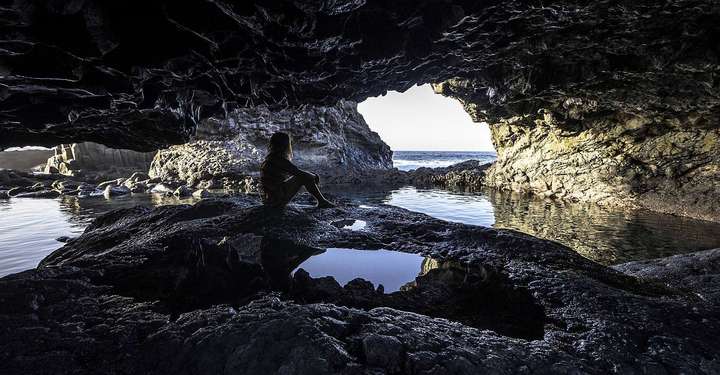 Kanarische Inseln Höhle Meer