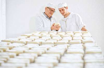Georg Bantel und sein Sohn stellen prämierten Käse her.