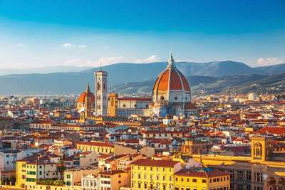 Wunderschöne Aussicht auf die Kathedrale in Florenz.