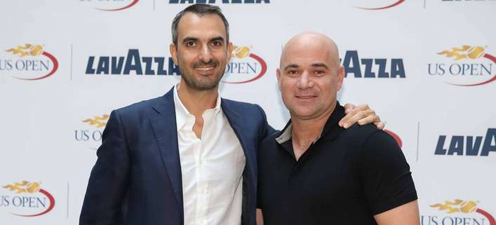 Marco Lavazza und Andre Agassi 